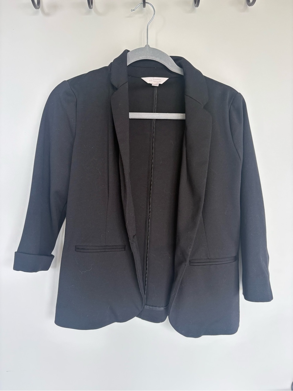 LC Lauren Conrad Black Open-Front Blazer